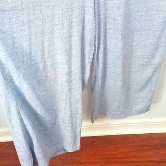 Jones New York wide leg cropped blue v-neck drawstring waist jumpsuit size large - Picture 5 of 13